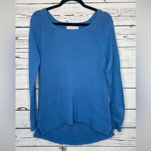 LOFT Sky Blue Scoop Neck Knit Sweater